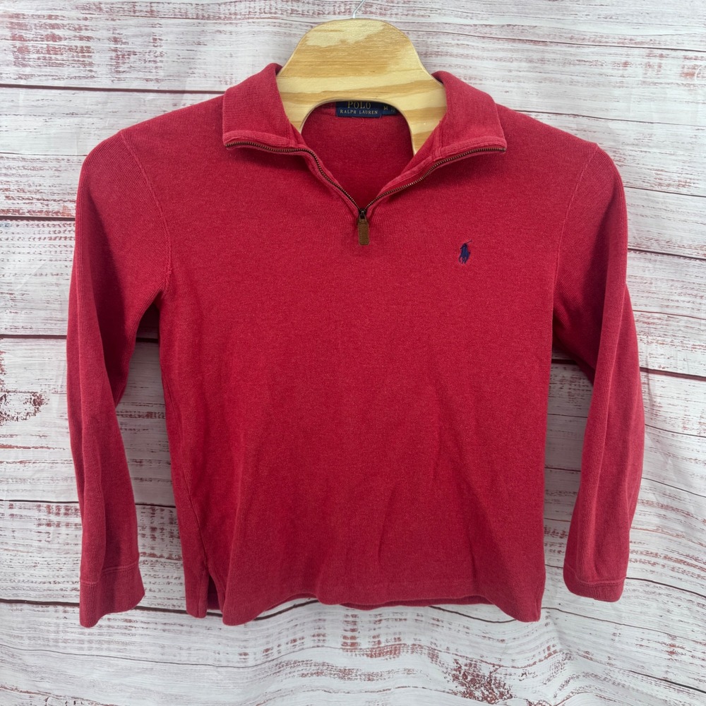 Polo Ralph Lauren Sweater Mens Medium Cotton Quarter‎ Zip Pullover Preppy Casual